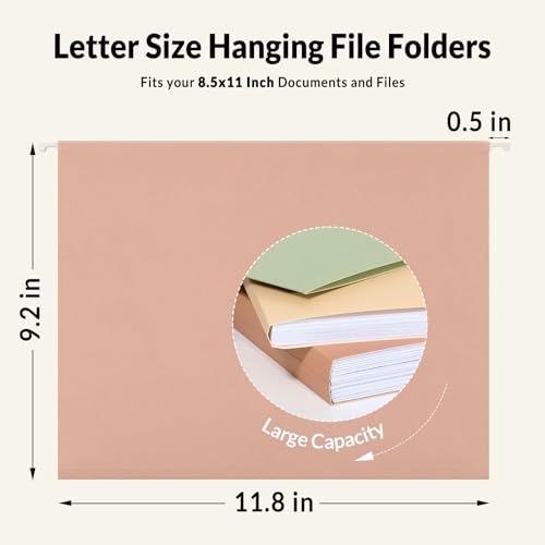 Modern SUNEE 25 Count Hanging File Folders, Pastel Colors, Hanging File Essentials