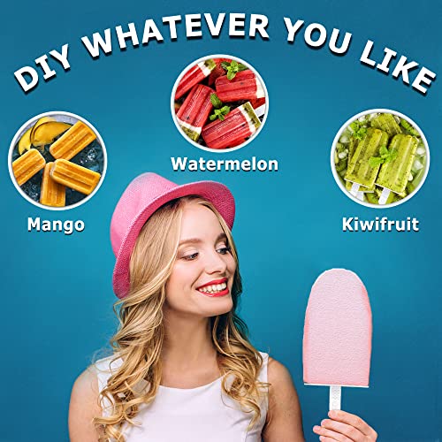 Silicone Popsicle Molds 10-cavity, DIY Ice Pop Mold for Kids Kit