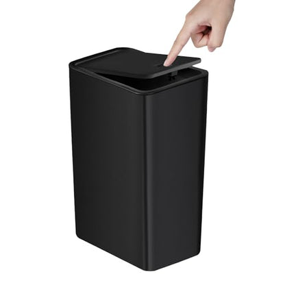 Minimalist TIPGO Bathroom Trash Can with Lid, 10 Collection