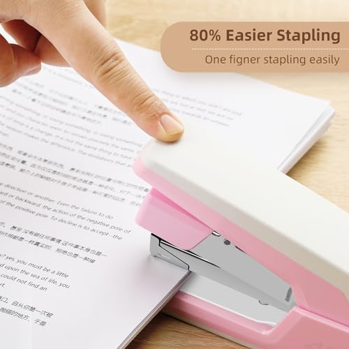 Smart Home Deli Effortless Desktop Stapler, Heavy Duty Stapler, 40-50 for Daily Use