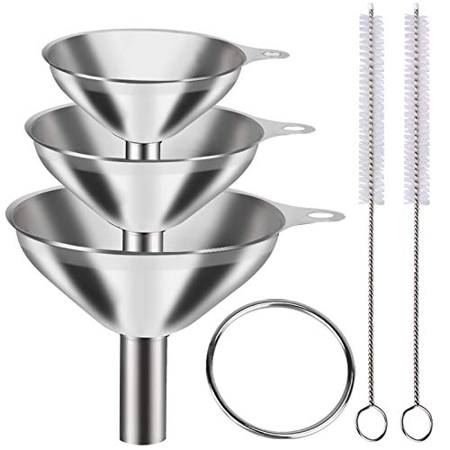 Minimalist Metal Stainless Steel Funnel, Large Medium Small Funnel Set of Essentials