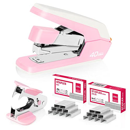 Smart Home Deli Effortless Desktop Stapler, Heavy Duty Stapler, 40-50 for Daily Use