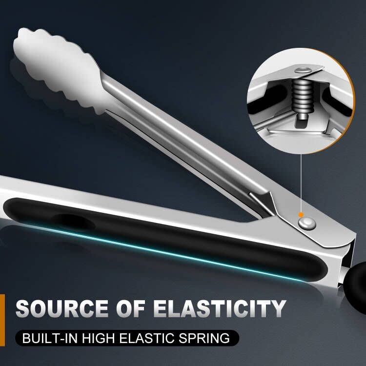 Minimalist Tongs For Cooking - Heat Resistant 600 Degrees Kit